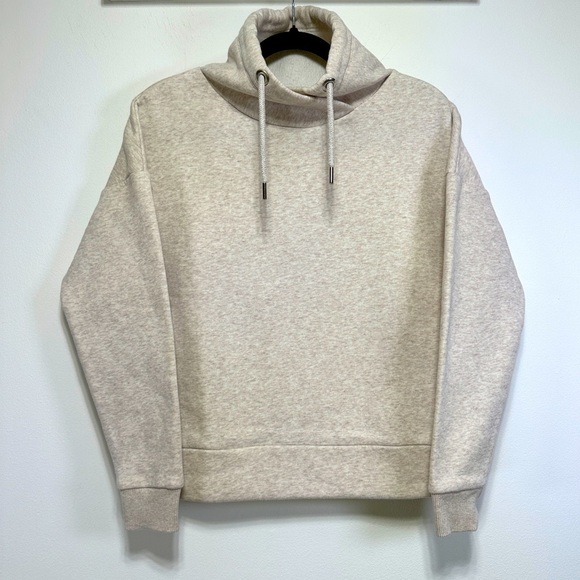 Banana Republic Tops - Banana Republic Oatmeal Funnel Neck Pullover Sweatshirt Cozy Cotton Blend